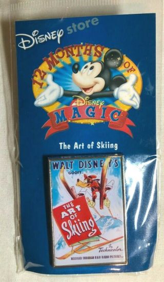 Disney Pin The Art Of Skiing Movie Poster 12 Months Of Magic - 8918