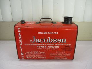 Vintage Jacobsen Power Mowers Snow Blowers Gas Oil Can Lawn Mower 2 1/2 Gallons