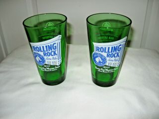 Rolling Rock Extra Pale “33” Logo Pint Beer Glasses (2)