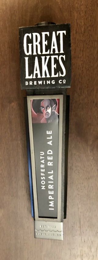 Great Lakes Brewing Co.  Nosferatu Imperial Red Ale Beer Tap Handle Cleveland Oh