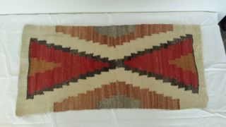 Vintage Native American Indian Navajo Rug Woven Wool Textile Art 35 " X16 " Multi