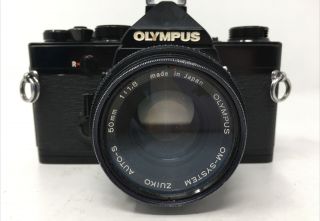 Vintage Olympus Om - 1n Md Camera With 50mm Zuiko Lens