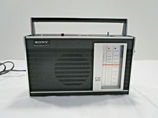 Sony Tfm - 7200w Sensitive 2 Band Vintage Fm/am Transistor Radio Japan