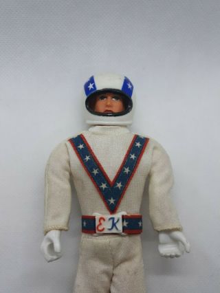 Vintage 1972 Ideal Evel Knievel 7 " Stunt Cycle Doll Figure Helmet & Suit & Belt