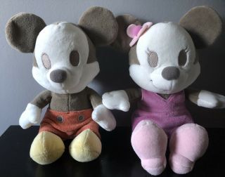 Disney’s Minnie & Mickey Mouse Stuffed Plush Toys Muted Colors – Unique