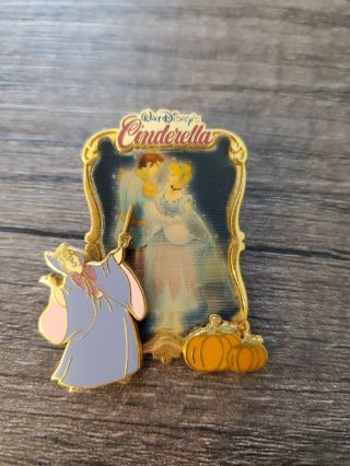 Disney Trading Pin Cinderella Lenticular Rags To Riches Fairy Godmother Read