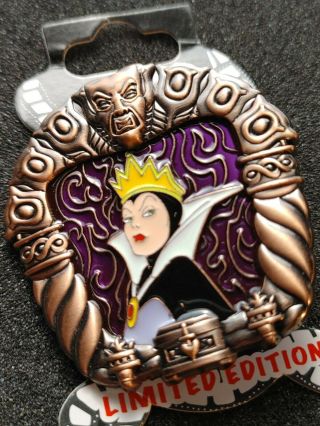 Disney Pin Dsf Authentic Bronze Stained Glass Villains Snow White Evil Queen Le