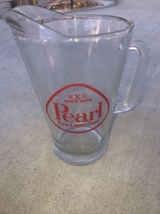 Vintage Pearl Beer Glass Pitcher Pearl Brewing Company San Antonio Texas -