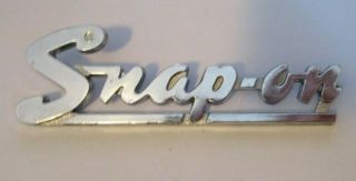 Vintage Snap - On Snap On Chrome Tool Box Emblem 4 " Long 1.  25 " Tall Kn - 100