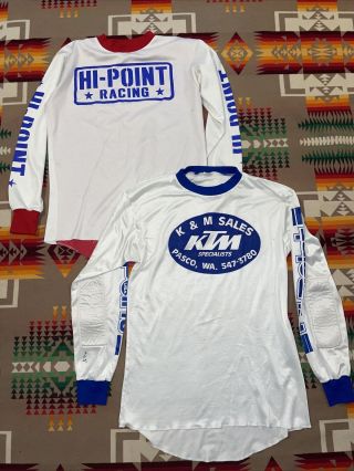 2 Hi - Point Racing Motocross Jersey T Shirt Xl Vtg 80s 70s Long Sleeve Padded Mx
