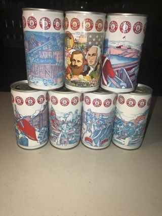 Complete Set Of 7 Different Iron City Bicentennial Beer Cans
