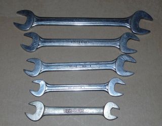 Blue Point 5 Piece Supreme Double Open End Wrench Set By Snap On,  Vintage