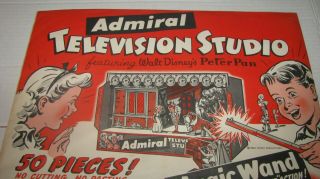 ADMIRAL TELEVISION STUDIO 1953 PLAY SET WALT DISNEY PETER PAN SKY KING 3