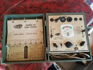 Vintage Seco Model 78 Tube Tester W/ Tube Index & Case