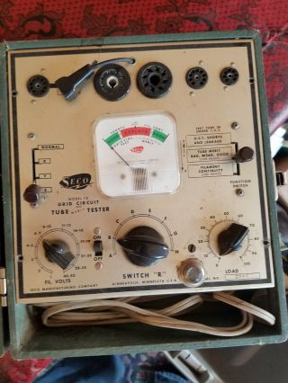 Vintage SECO Model 78 Tube Tester w/ Tube Index & Case 2