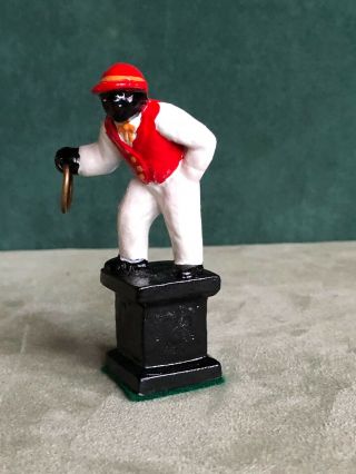Miniature Solid Cast Lawn Jockey,  3 1/2 Inches Hard To Find 2
