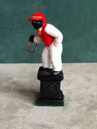 Miniature Solid Cast Lawn Jockey,  3 1/2 Inches Hard To Find 3