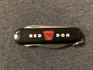 Vintage Red Dog Beer Advertising Knife Multi Tool Swiss Army Bottle Opener