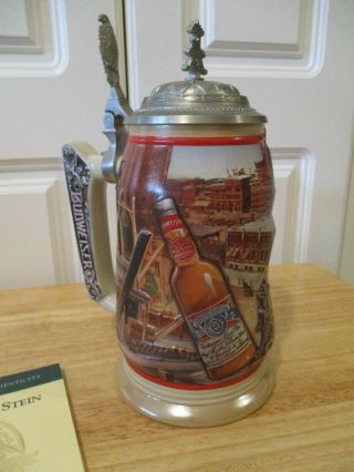 1999 Anheuser Busch Collectors Club Membership Stein " The Golden Age Of Brewing "