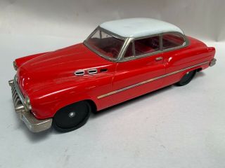 Vintage Tin Friction 1950s Buick Sedan Red Toy Car Made In Japan (a20)