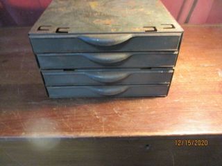 Vintage Equipto Small Parts Industrial Steel 4 Drawer Tray Cabinet