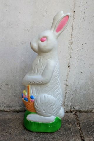 Vintage 31 " Easter Bunny Rabbit Eggs Basket Blow Mold Union Don Featherstone Htf