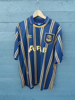 Aberdeen Fc Football Away Shirt Vintage 90s Umbro Gold Black Afab 1993/94 Xl