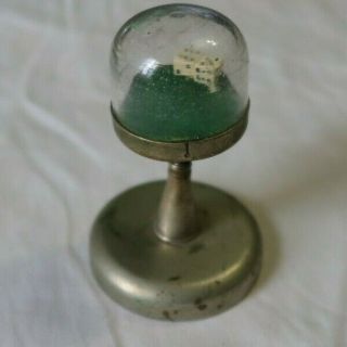 Rare Vintage Antique 3.  5 " Metal Glass Dice Shaker Game Toy Casino Roller Bobble