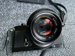Nikon Nikkor 50mm F1.  4 Non - Ai With Nikkromat Ft2 Black Body Vintage Slr Camera
