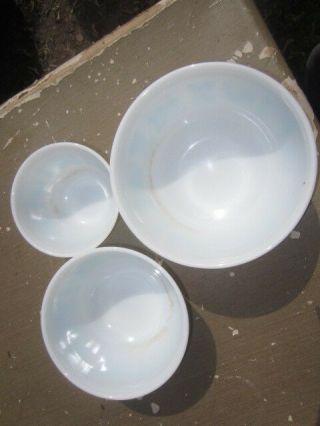 NEST OF 3 Vintage Pyrex Amish Butterprint Turquoise Mixing Bowls 401 402 403 3