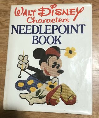 Walt Disney Characters Needlepoint Book 1st Edition 1976 Hardcover Vintage