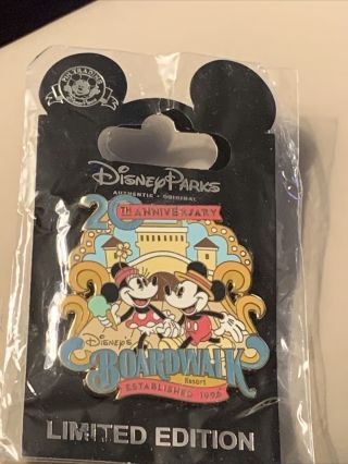 Disney 2016 Cast Exclusive 20th Anniversary - Boardwalk - Mickey & Minnie Le 500 Pin