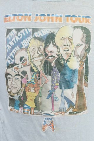 Vintage 1974 Elton John Tour Rock Concert T - Shirt Mens Size Medium