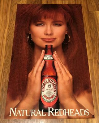 Vintage 1989 Killian’s Red Beer Natural Redheads Poster Promo Store Display Sign