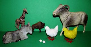 Great Group Of Vintage Farm And Zoo Celluloid Plastic Animals