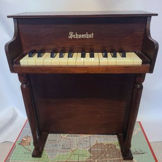 Rare Vintage Schoenhut Childs Toy Piano Upright 25 Keys Made In Usa