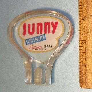Vintage Sunshine Premium Beer Tap 1950’s Reading Pa Sunny