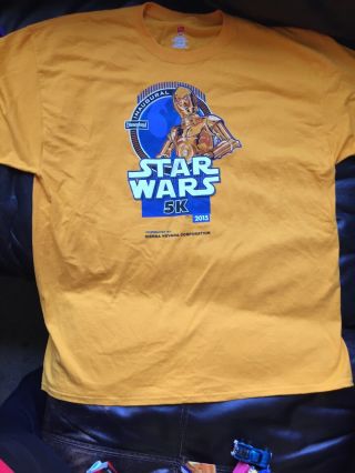2015 Star Wars 5k Inaugural Race T - Shirt Disneyland Rundisney C3po Size 2xl.