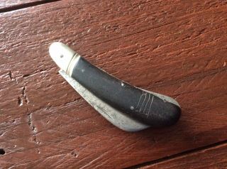 Vintage Antique Pocketknife Old Folding Hook Knife Handle 7 - 1/4” Total 2