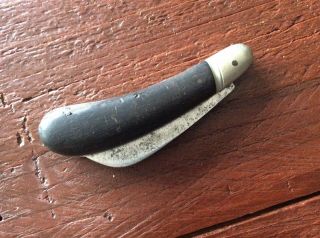 Vintage Antique Pocketknife Old Folding Hook Knife Handle 7 - 1/4” Total 3