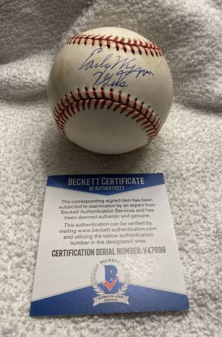 Early Wynn Gus Full Signed Autographed Vintage Oal Baseball Beckett Bas