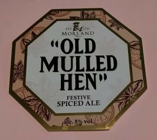 Moorland Brewery Old Mulled Hen Ale Beer Pump Handle Clip Badge 5 Christmas Mb