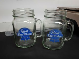 Vintage Pabst Blue Ribbon Glass Beer Mug Made By Libbey Glass Co.