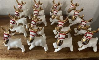 Vintage 1950’s And 1960’s Reindeer Hand Painted 15 Total Great Vintage Decor