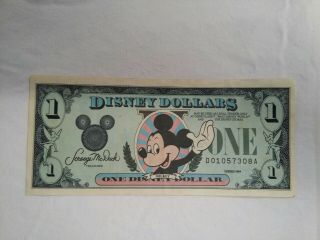 1 Disney Dollars $1 Mickey Series 1989 D01057308a
