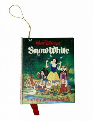 Vintage Walt Disney Snow White Mini Book Ornament,  Kurt Adler,  1983