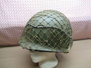 Vintage Military Us Army Helmet With Liner C.  D.  I.  & Net Cover Vietnam Era 171a