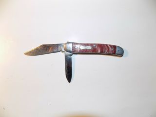 Vintage Johnston U.  S.  A.  Pocket Knife (handle 3 - 1/2,  Blade 2 - 5/8,  Blade 1 - 7/8)