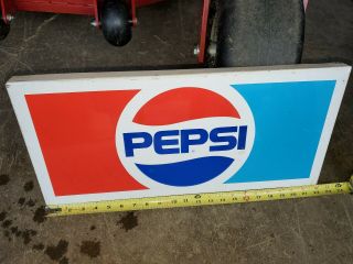 22” X 10” Vintage 60s 70s Pepsi Cola Metal Store Sign Display Advertisement