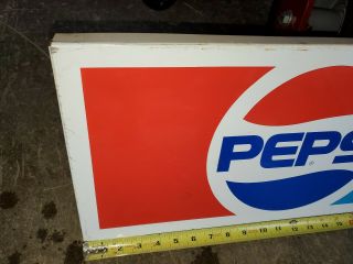 22” X 10” Vintage 60s 70s Pepsi Cola Metal Store Sign Display Advertisement 2